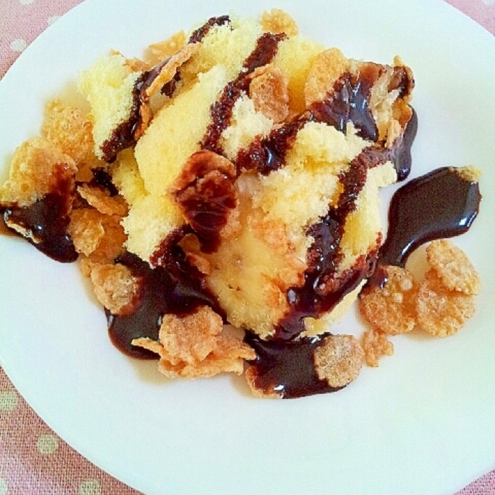 スポンジケーキとチョコシロップの簡単デザート レシピ 作り方 By ラズベリっち 楽天レシピ スポンジケーキとチョコシロップの簡単デザート レシピ 作り方 By ラズベリっち 楽天レシピ